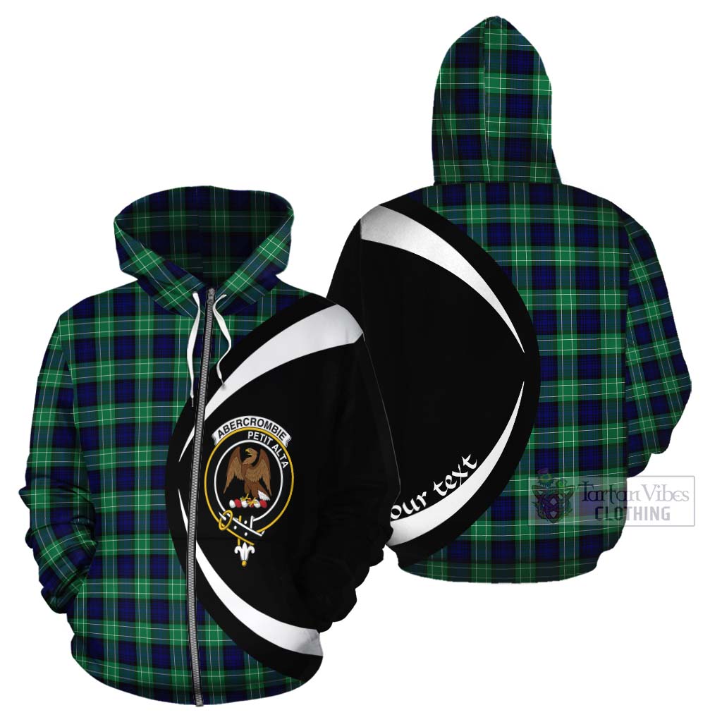 Tartan Vibes Clothing Abercrombie Tartan Cotton Hoodie with Family Crest Circle Style