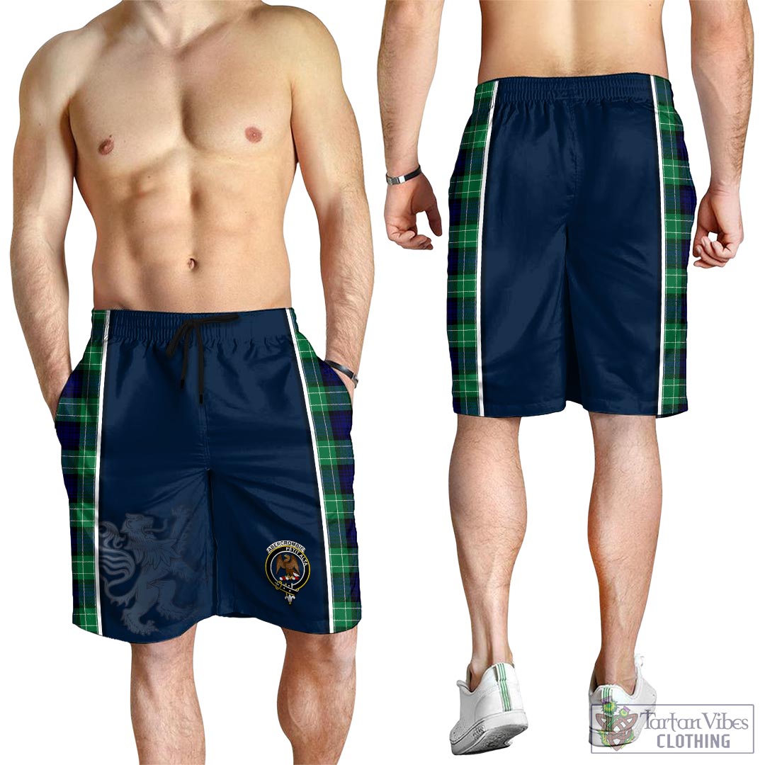 Tartan Vibes Clothing Abercrombie Tartan Men's Shorts with Family Crest and Lion Rampant Vibes Sport Style