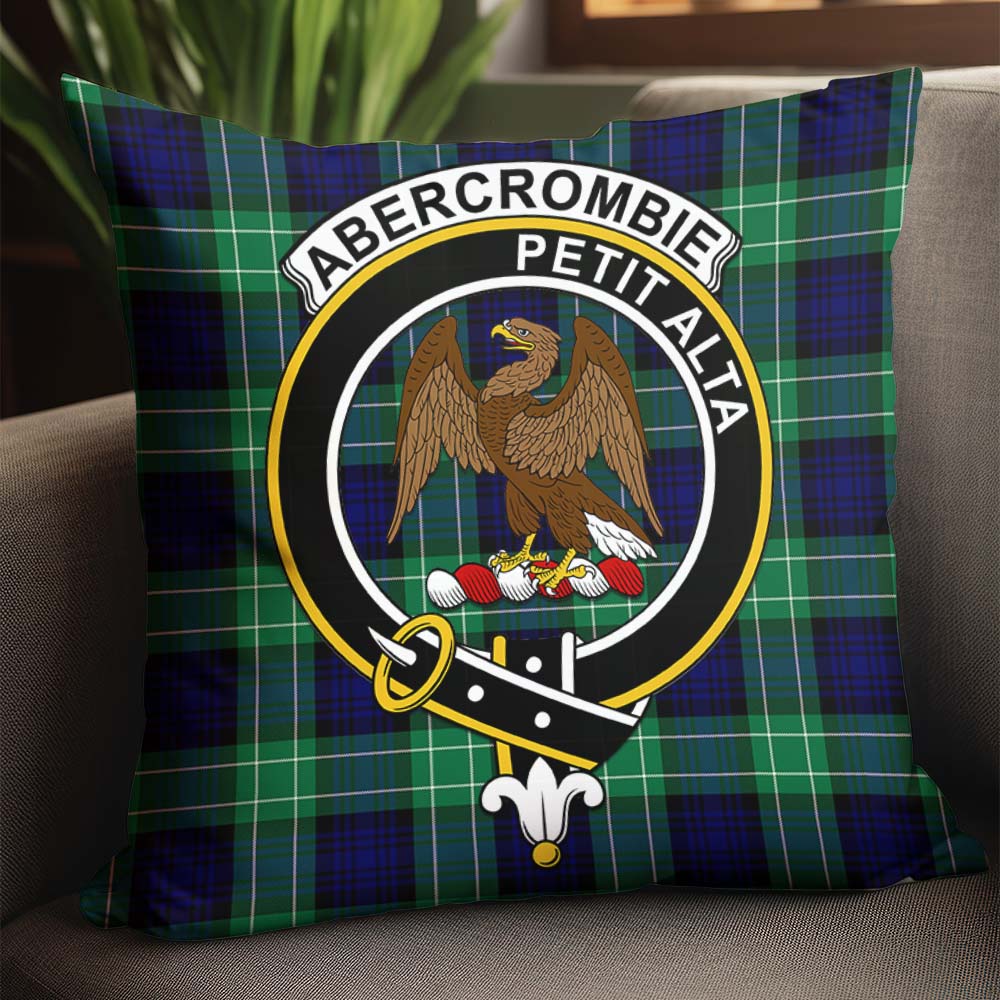 Abercrombie Tartan Pillow Cover with Family Crest - Tartanvibesclothing