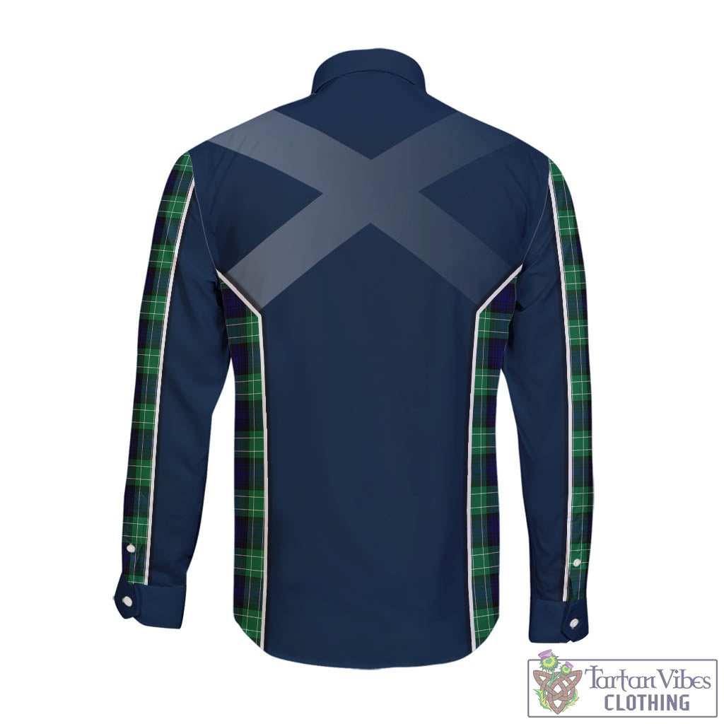 Tartan Vibes Clothing Abercrombie Tartan Long Sleeve Button Up Shirt with Family Crest and Lion Rampant Vibes Sport Style