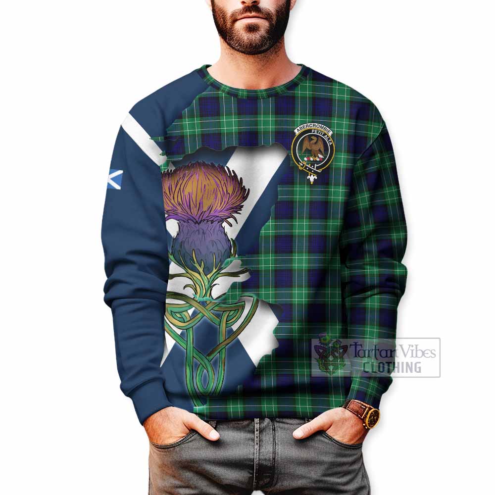 Abercrombie Tartan Family Crest Sweatshirt Scottish Thistle Celtic Inspired - Tartan Vibes Clothing