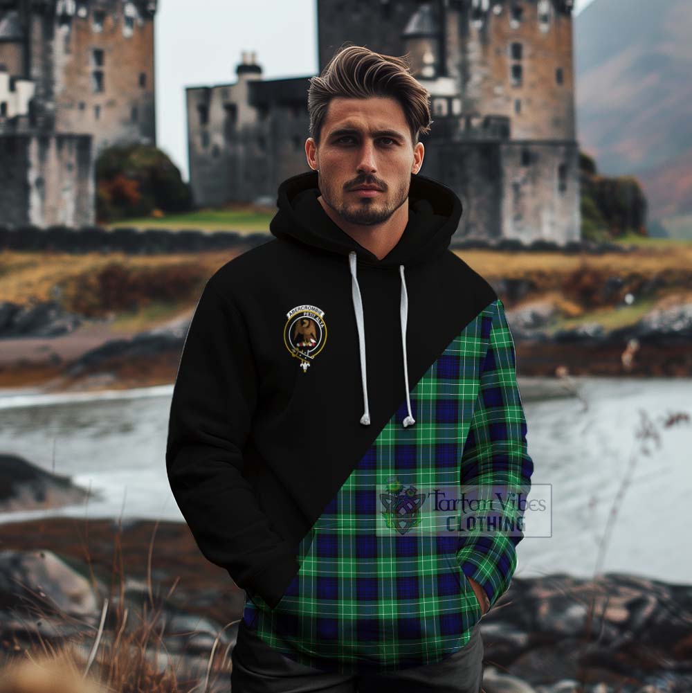 Tartan Vibes Clothing Abercrombie Tartan Cotton Hoodie with Family Crest and Military Logo Style