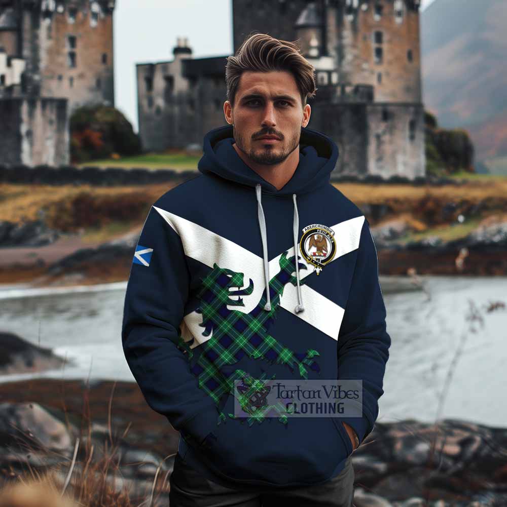 Tartan Vibes Clothing Abercrombie Tartan Lion Rampant Cotton Hoodie Proudly Display Your Heritage with Alba Gu Brath and Clan Name