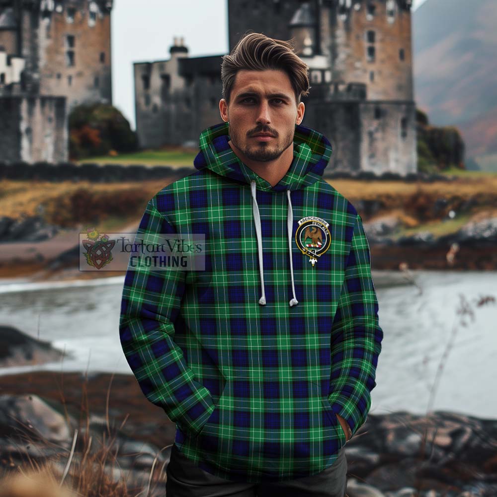 Tartan Vibes Clothing Abercrombie Tartan Cotton Hoodie with Family Crest Celtic Skull Style