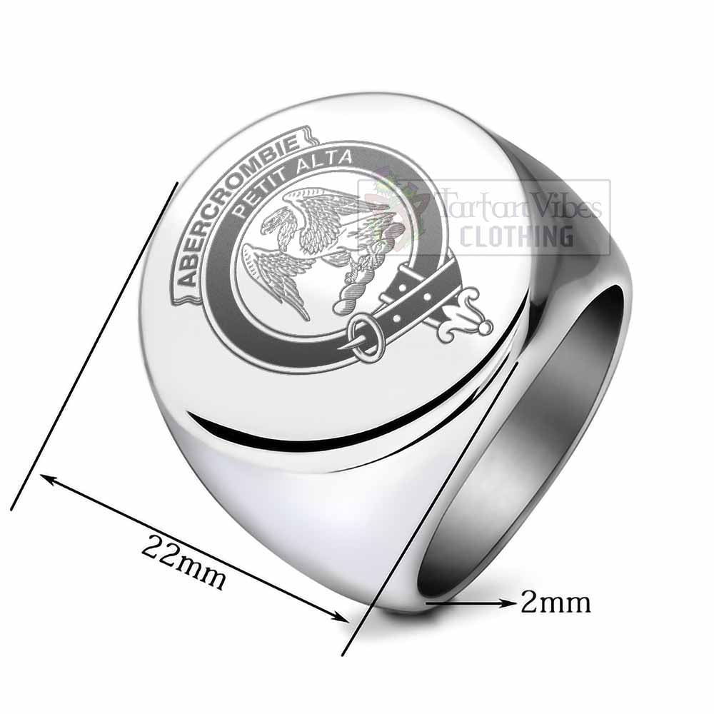 Tartan Vibes Clothing Abercrombie Clan Crest Engraved Ring