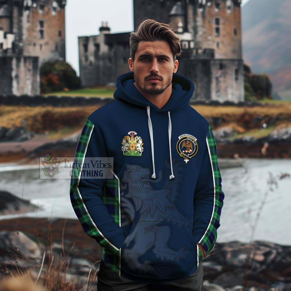 Tartan Vibes Clothing Abercrombie Tartan Cotton Hoodie with Family Crest and Lion Rampant Vibes Sport Style