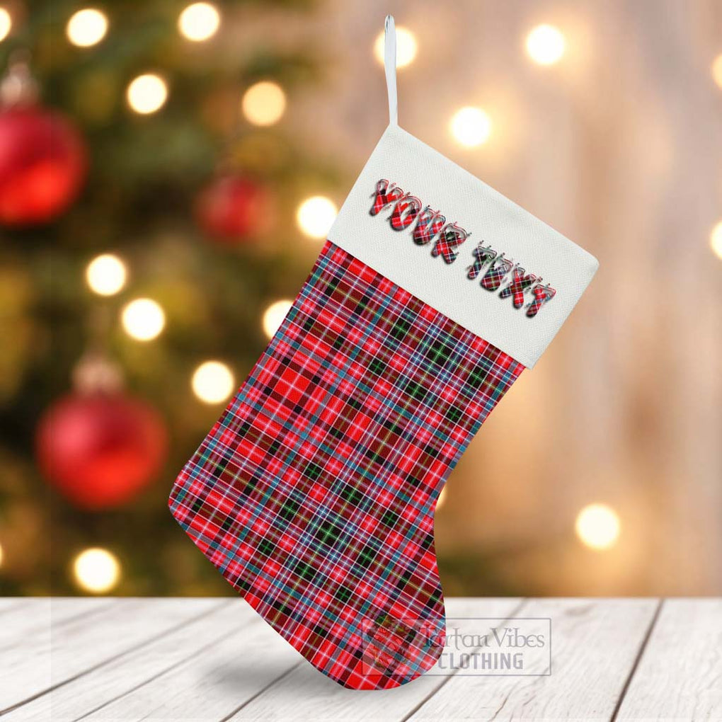 Tartan Vibes Clothing Aberdeen District Tartan Christmas Stocking with Personalized Text