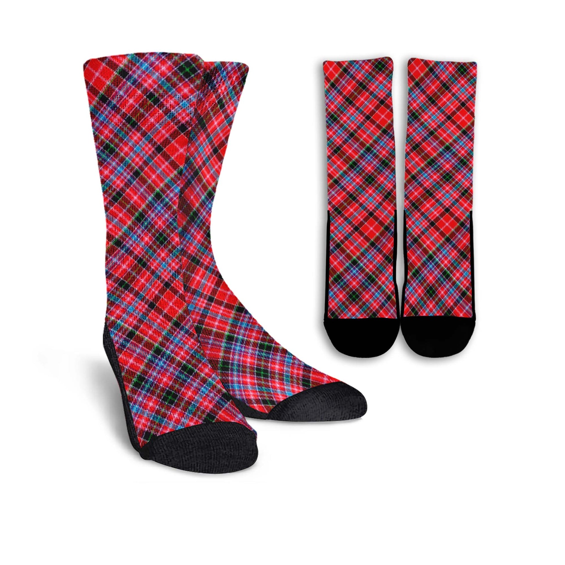 Aberdeen District Tartan Crew Socks Cross Tartan Style - Tartanvibesclothing