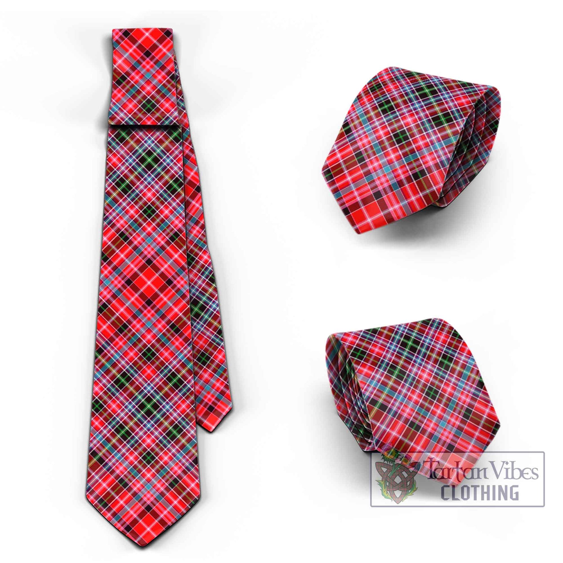 Tartan Vibes Clothing Aberdeen District Tartan Classic Necktie Cross Style