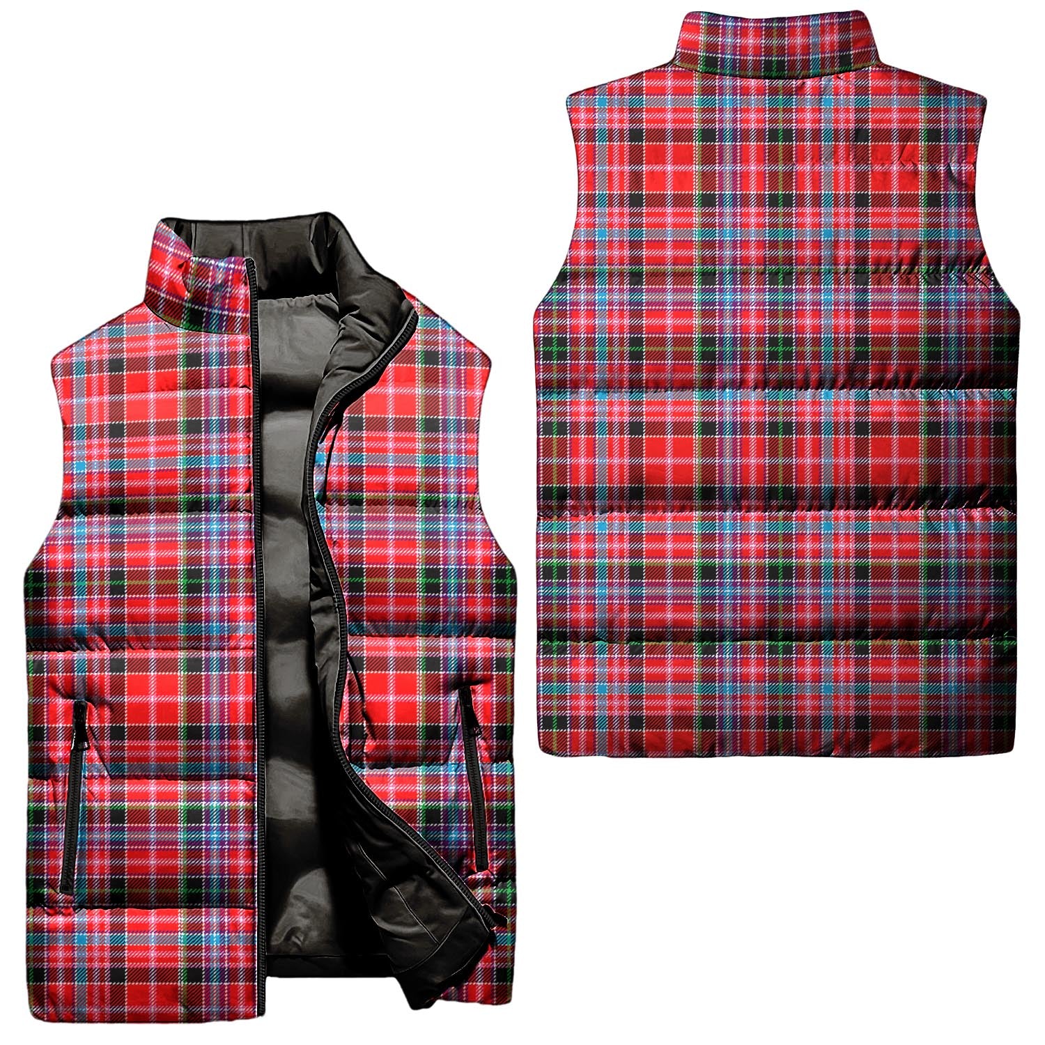 Aberdeen District Tartan Sleeveless Puffer Jacket Unisex - Tartanvibesclothing