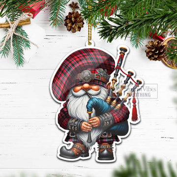 Aberdeen District Tartan Bagpiper Gnome Christmas Ornament