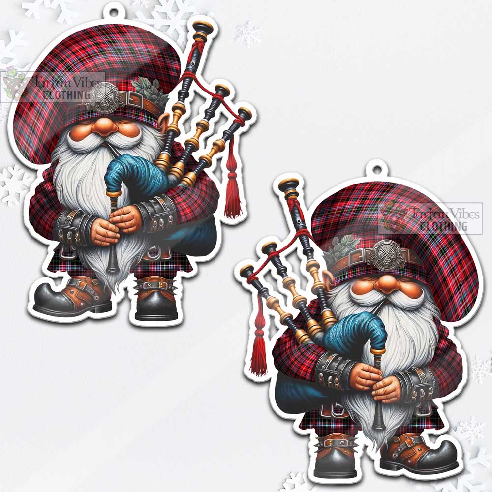 Tartan Vibes Clothing Aberdeen District Tartan Badpiper Gnome Christmas Ornament