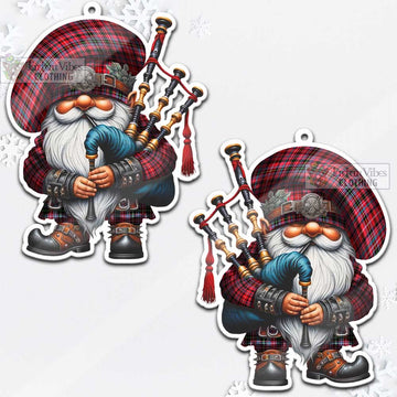 Aberdeen District Tartan Bagpiper Gnome Christmas Ornament