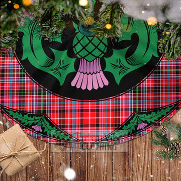 Aberdeen District Tartan Christmas Tree Skirt Scottish Thistle Style