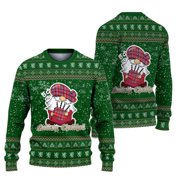 Aberdeen District Clan Christmas Family Ugly Sweater with Funny Gnome Playing Bagpipes