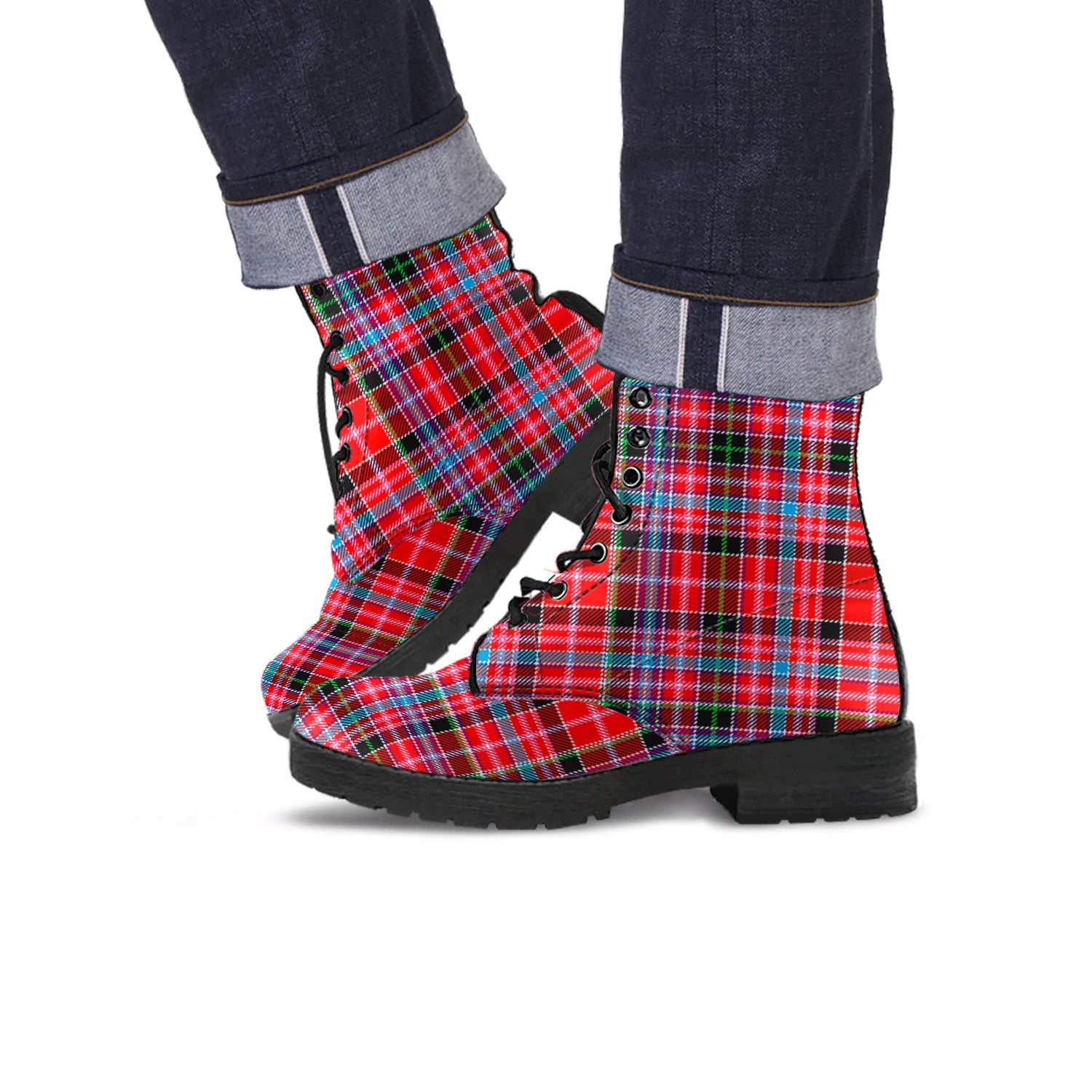 Aberdeen District Tartan Leather Boots - Tartanvibesclothing