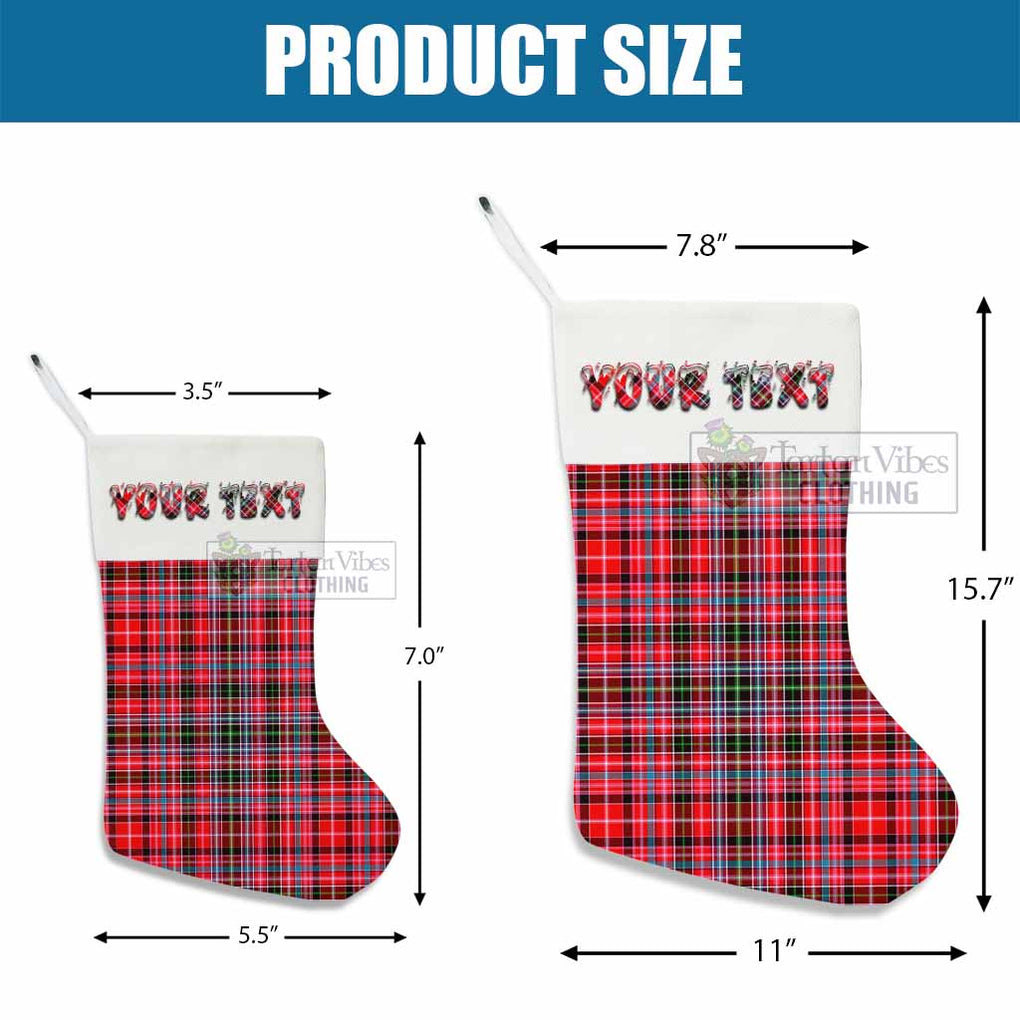 Tartan Vibes Clothing Aberdeen District Tartan Christmas Stocking with Personalized Text