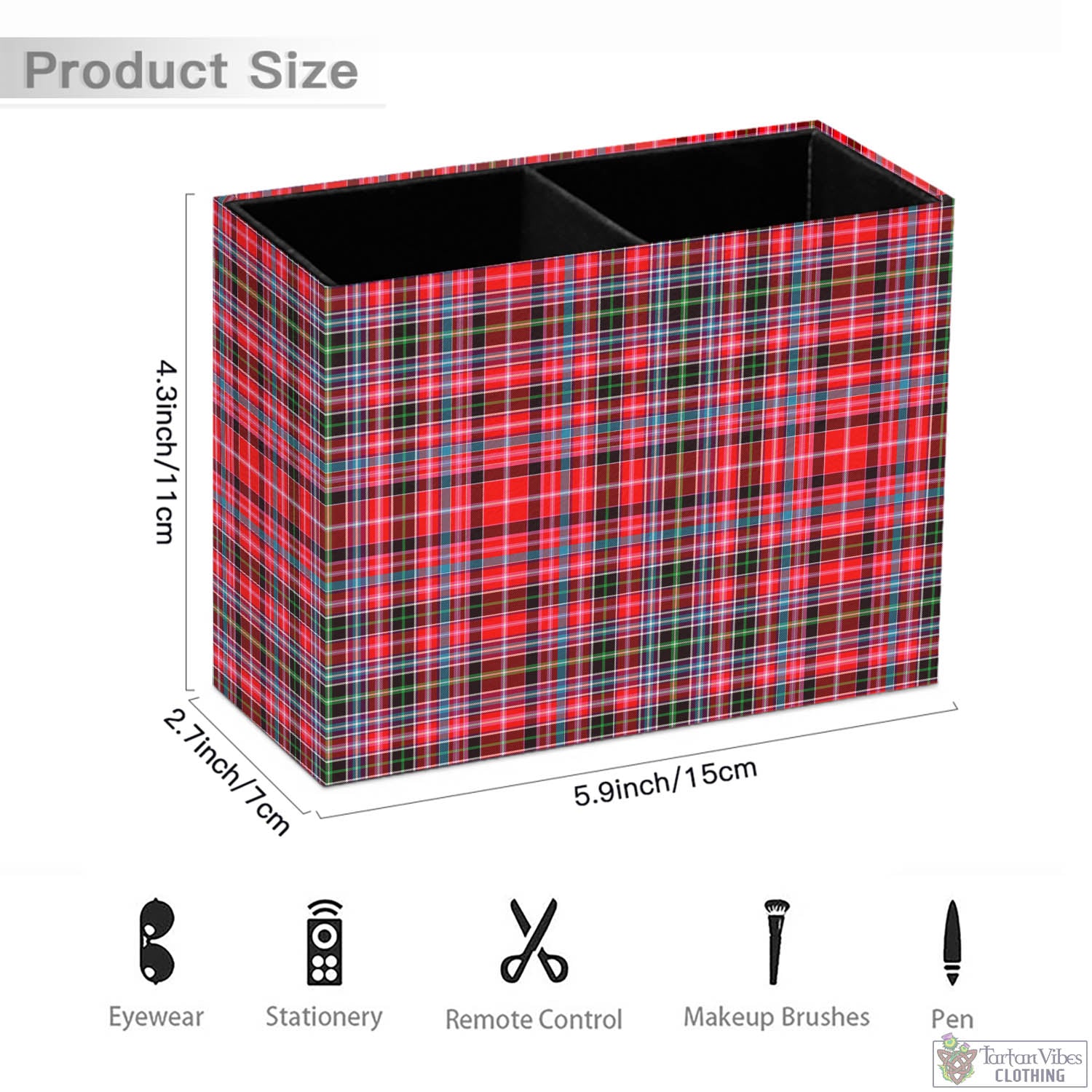 Tartan Vibes Clothing Aberdeen District Tartan Pen Holder