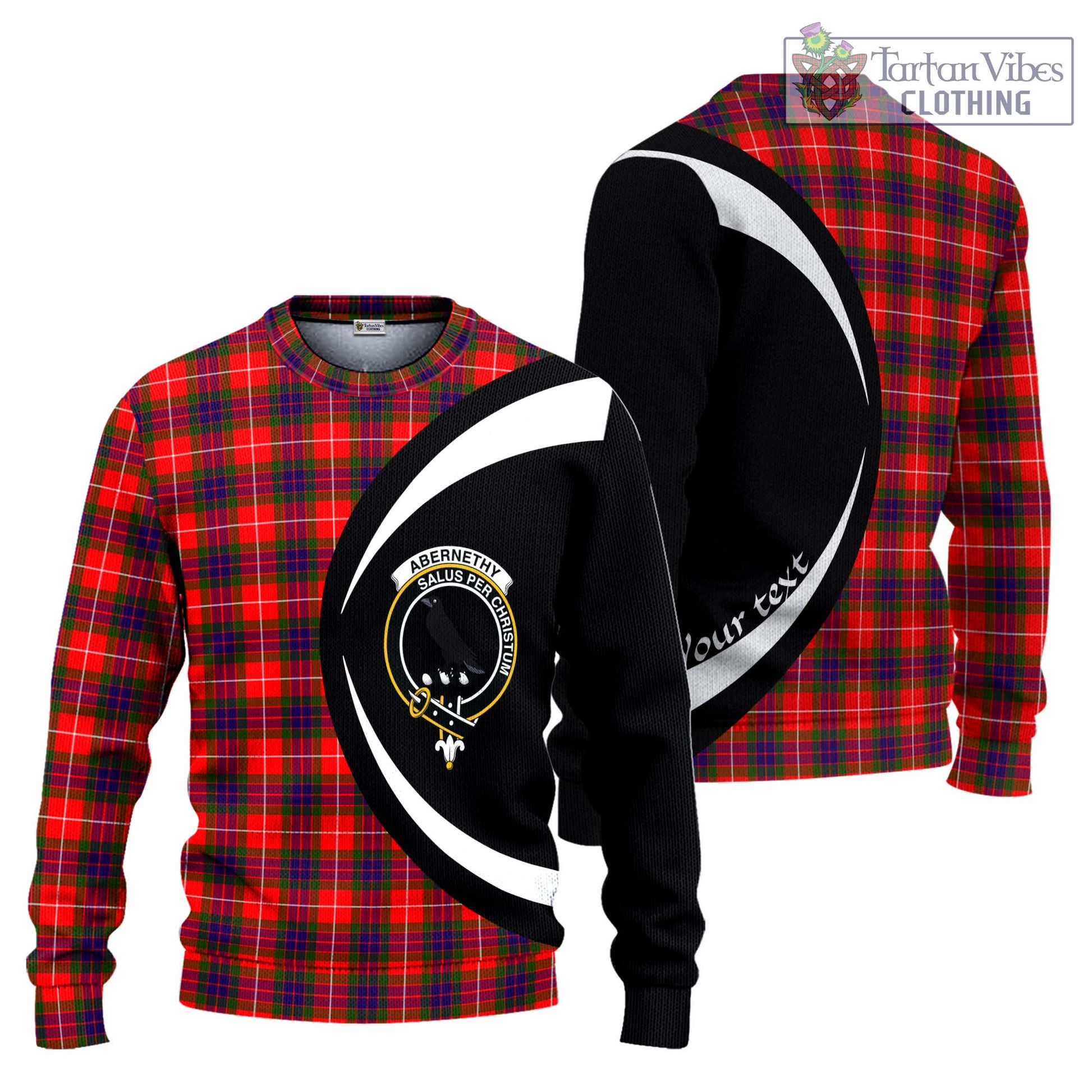 Abernethy Tartan Ugly Sweater with Family Crest Circle Style Unisex - Tartan Vibes Clothing