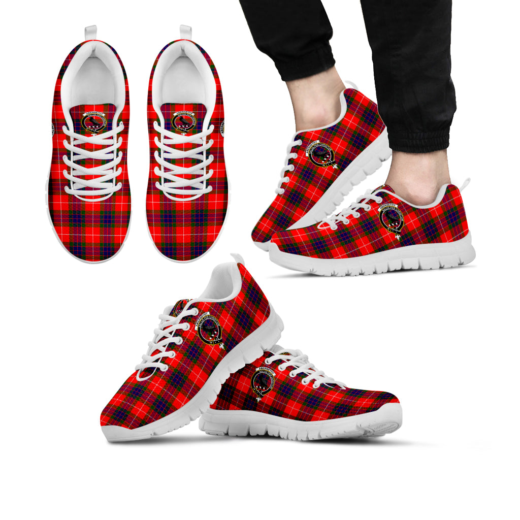 Abernethy Tartan Sneakers with Family Crest - Tartanvibesclothing