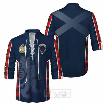 Abernethy Tartan Ghillie Kilt Shirt with Family Crest and Lion Rampant Vibes Sport Style