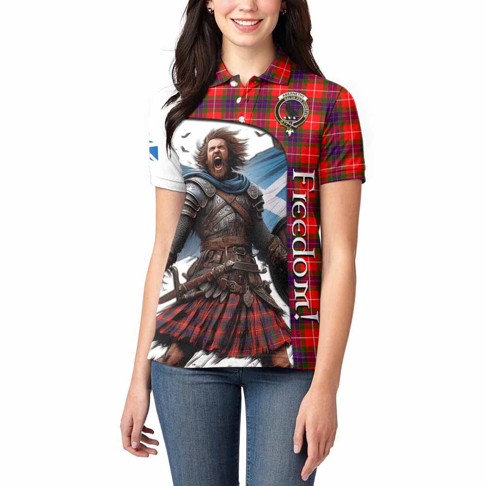 Tartan Vibes Clothing Abernethy Crest Tartan Women's Polo Shirt Inspired by the Freedom of Scottish Warrior