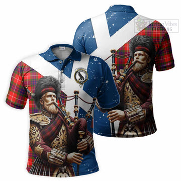 Abernethy Tartan Polo Shirt with Family Crest Scottish Bagpiper Vibes