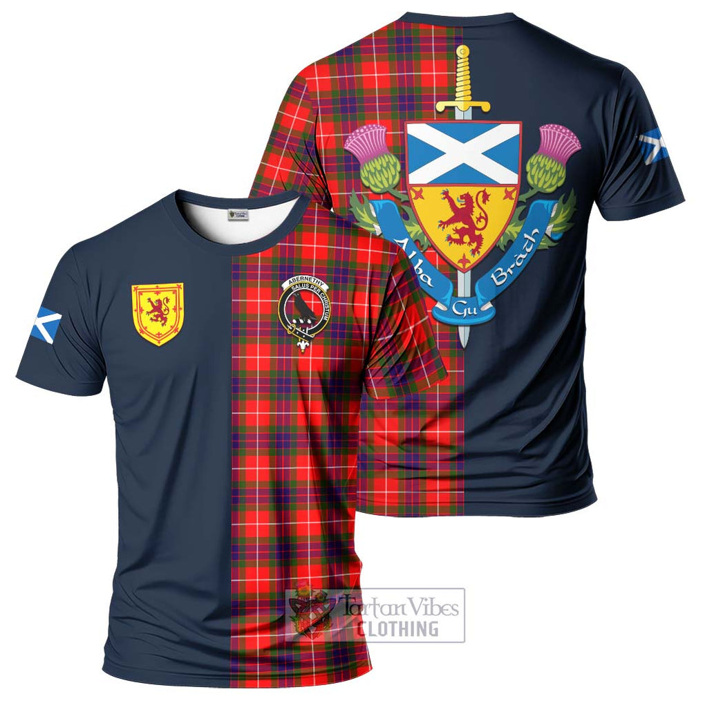 Tartan Vibes Clothing Abernethy Tartan T-Shirt Alba with Scottish Lion Royal Arm Half Style