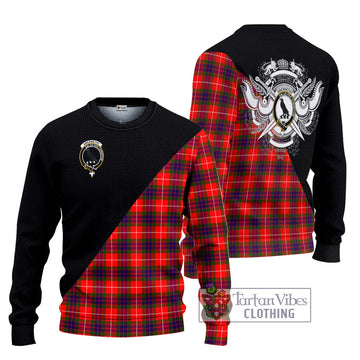 Abernethy Tartan Ugly Sweater with Family Crest and Military Logo Style