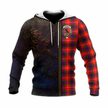 Abernethy Tartan Family Crest Knitted Hoodie Alba Gu Brath Be Brave Lion Ancient Style Unisex Knitted Pullover Hoodie - Tartan Vibes Clothing