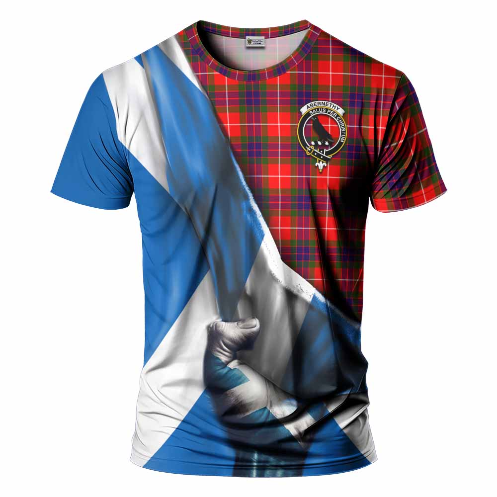 Tartan Vibes Clothing Abernethy Tartan T-Shirt with Family Crest Scotland Patriotic Style