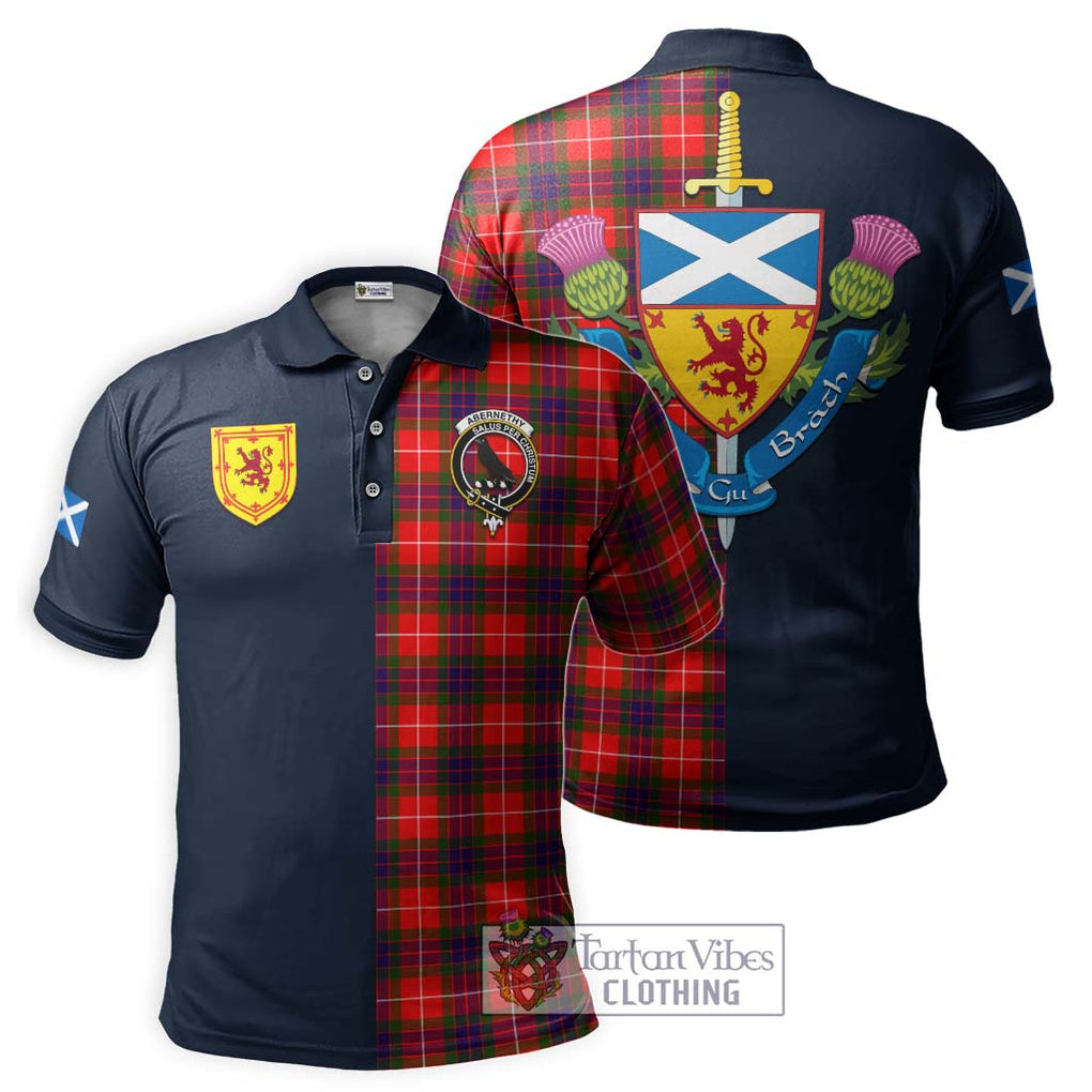 Tartan Vibes Clothing Abernethy Tartan Polo Shirt with Scottish Lion Royal Arm Half Style