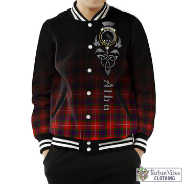 Abernethy Tartan Baseball Jacket Featuring Alba Gu Brath Family Crest Celtic Inspired