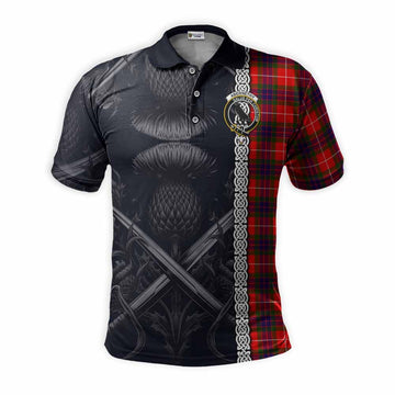 Abernethy Tartan Polo Shirt with Family Crest Cross Sword Thistle Celtic Vibes