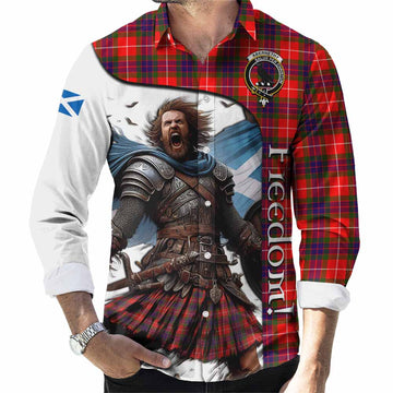 Abernethy Crest Tartan Long Sleeve Button Shirt Inspired by the Freedom of Scottish Warrior