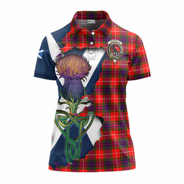 Abernethy Tartan Family Crest Women's Polo Shirt Scottish Thistle Celtic Inspired Women - Tartan Vibes Clothing