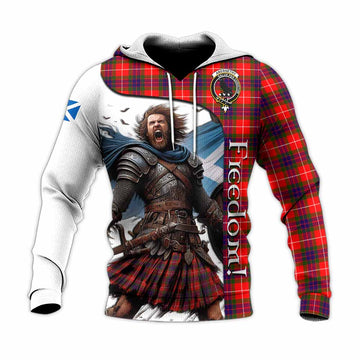 Abernethy Crest Tartan Knitted Hoodie Inspired by the Freedom of Scottish Warrior