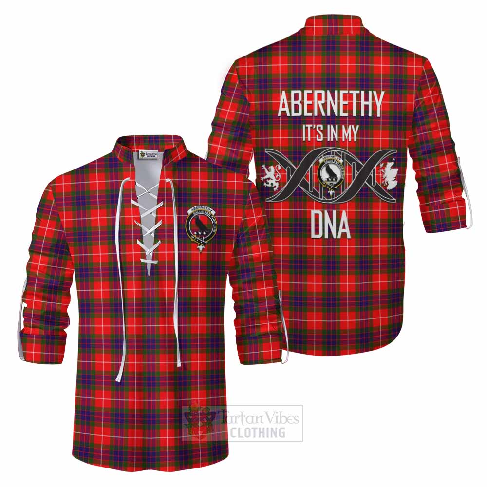 Tartan Vibes Clothing Abernethy Tartan Ghillie Kilt Shirt with Family Crest DNA In Me Style