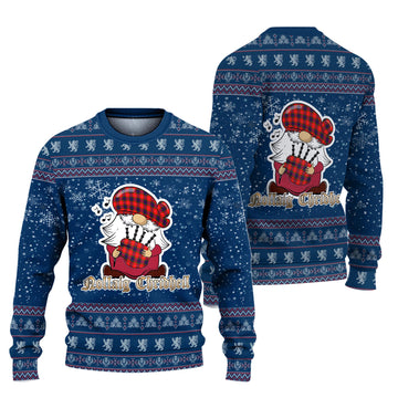 Abernethy Clan Christmas Family Ugly Sweater with Funny Gnome Playing Bagpipes