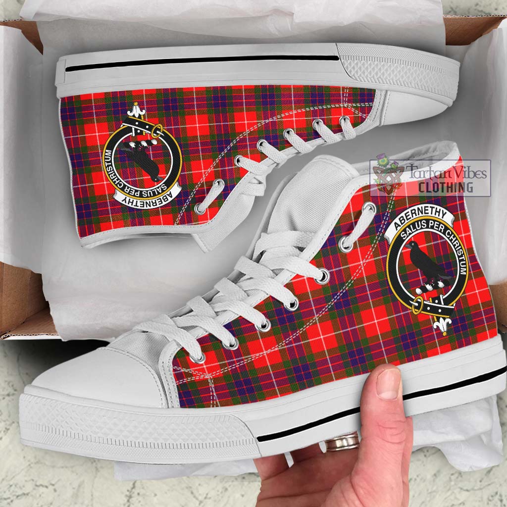 Tartan Vibes Clothing Abernethy Tartan High Top Shoes with Family Crest