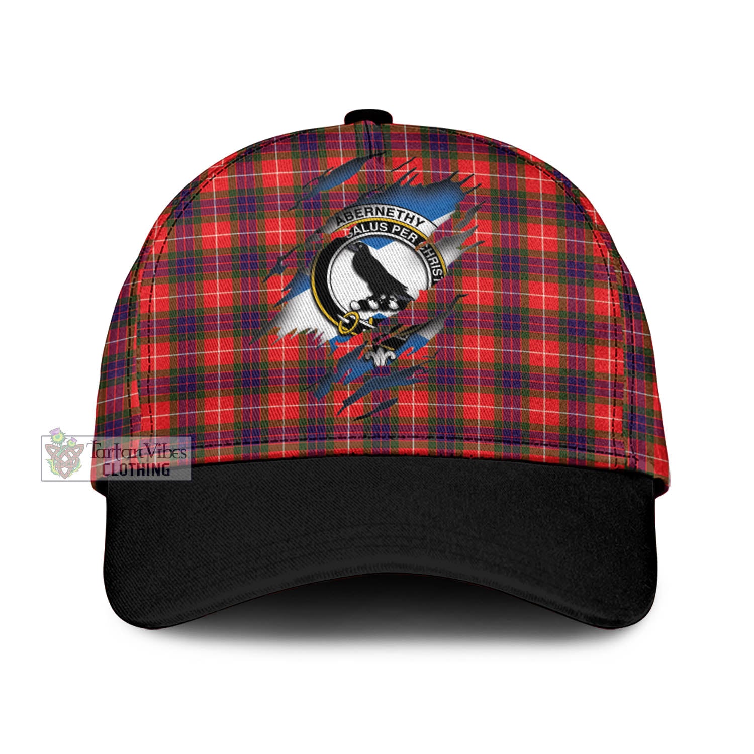 Tartan Vibes Clothing Abernethy Tartan Classic Cap with Family Crest In Me Style