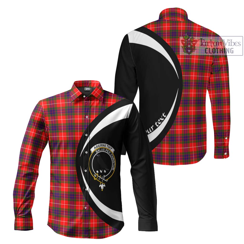 Tartan Vibes Clothing Abernethy Tartan Long Sleeve Button Up with Family Crest Circle Style