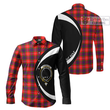 Abernethy Tartan Long Sleeve Button Up with Family Crest Circle Style