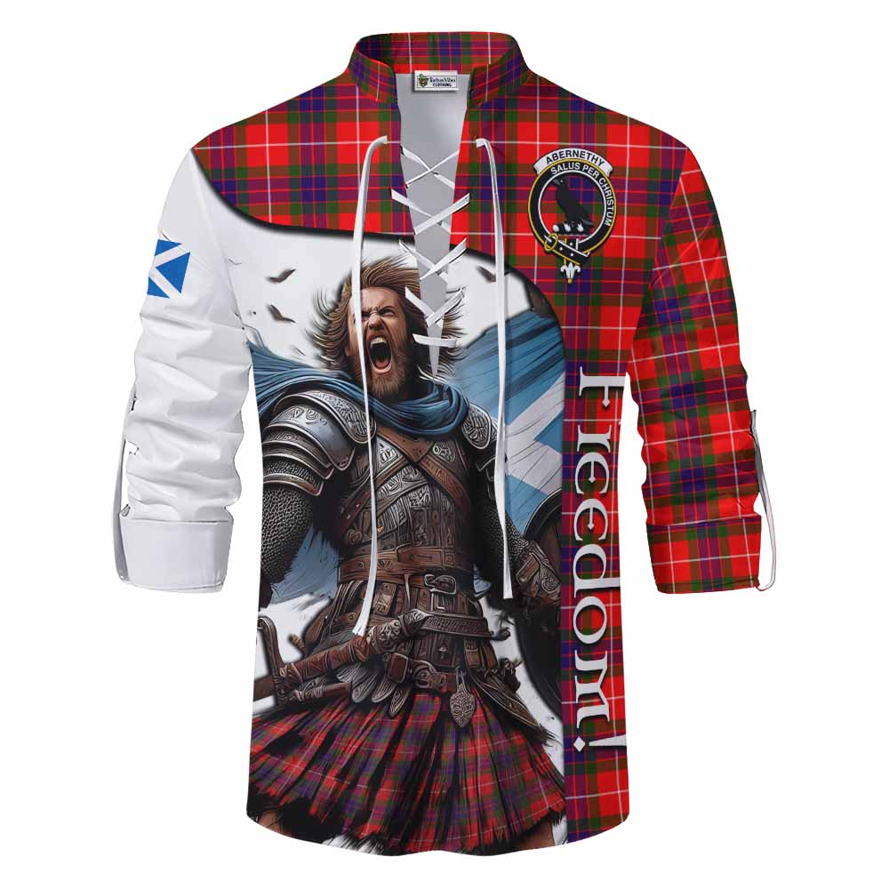 Tartan Vibes Clothing Abernethy Crest Tartan Ghillie Kilt Shirt Inspired by the Freedom of Scottish Warrior