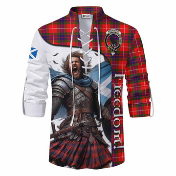 Abernethy Crest Tartan Ghillie Kilt Shirt Inspired by the Freedom of Scottish Warrior