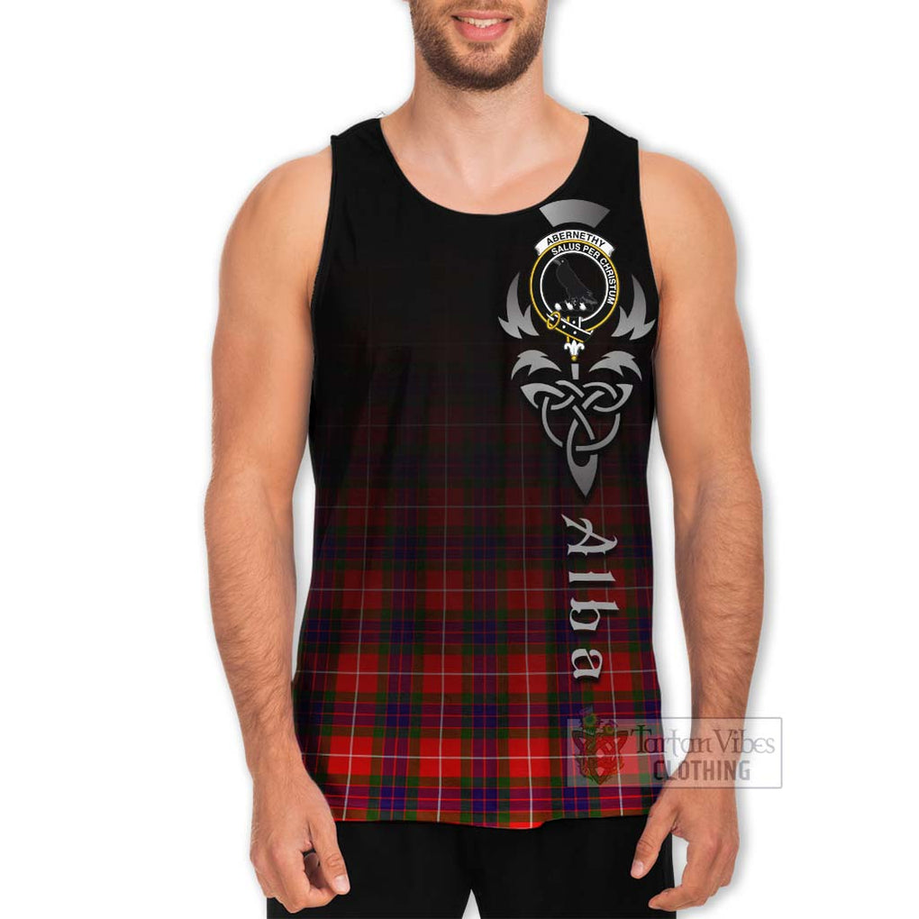 Tartan Vibes Clothing Abernethy Tartan Men's Tank Top Featuring Alba Gu Brath Family Crest Celtic Inspired