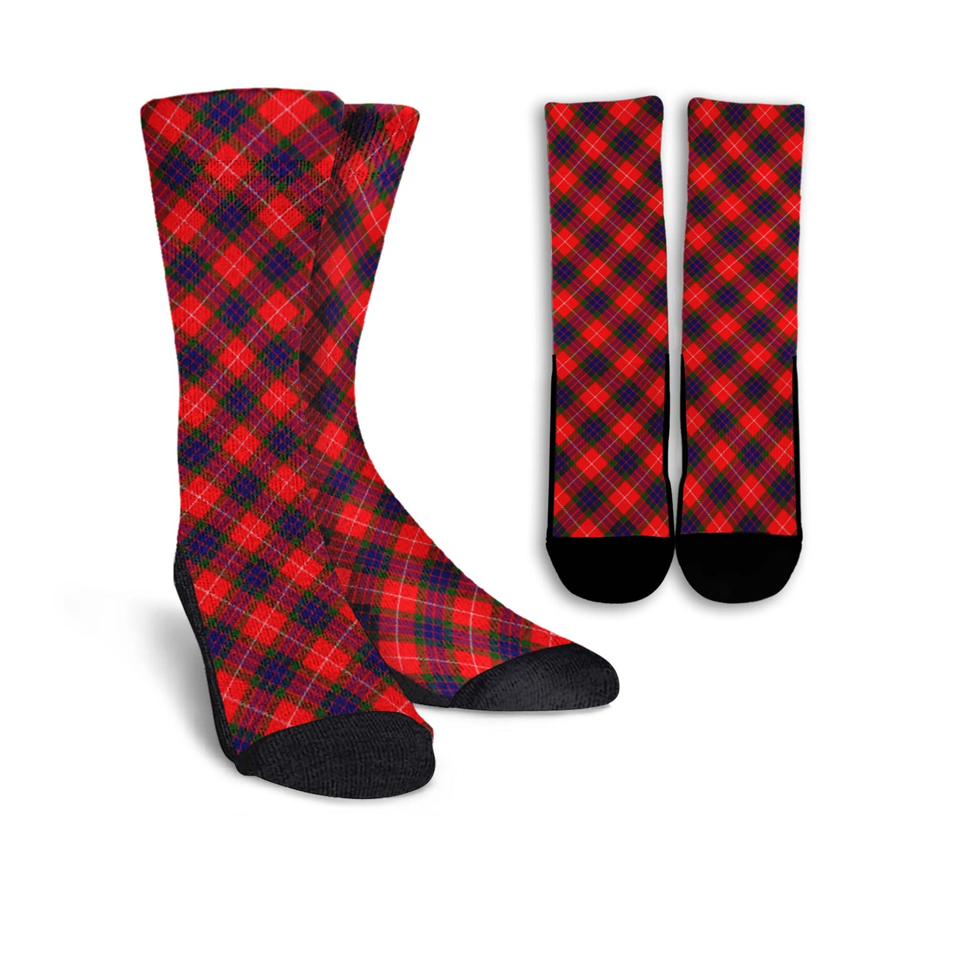 Abernethy Tartan Crew Socks Cross Tartan Style - Tartanvibesclothing