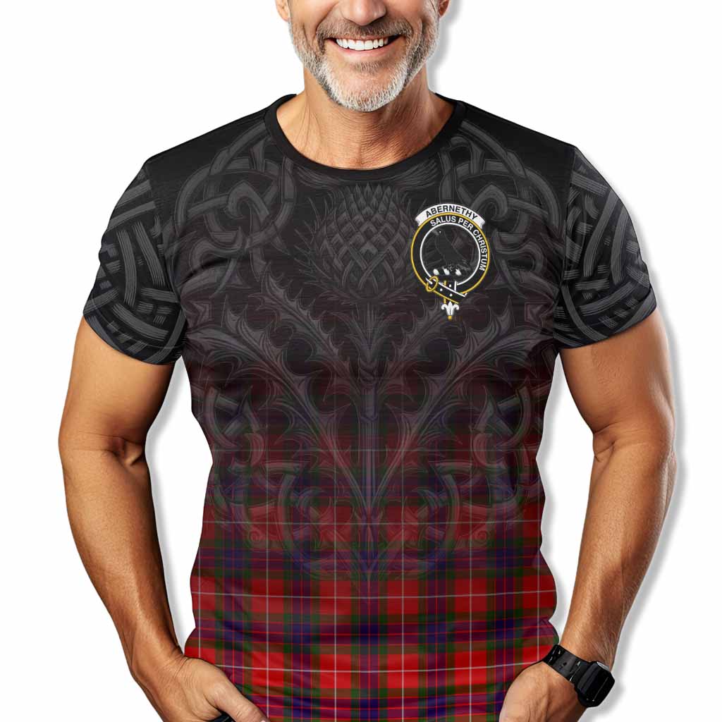 Tartan Vibes Clothing Abernethy Tartan T-Shirt with Family Crest Celtic Thistle Vibes