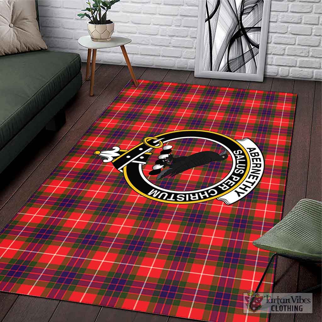 Tartan Vibes Clothing Abernethy Tartan Area Rug with Family Crest