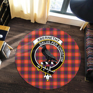 Abernethy Tartan Round Rug with Family Crest